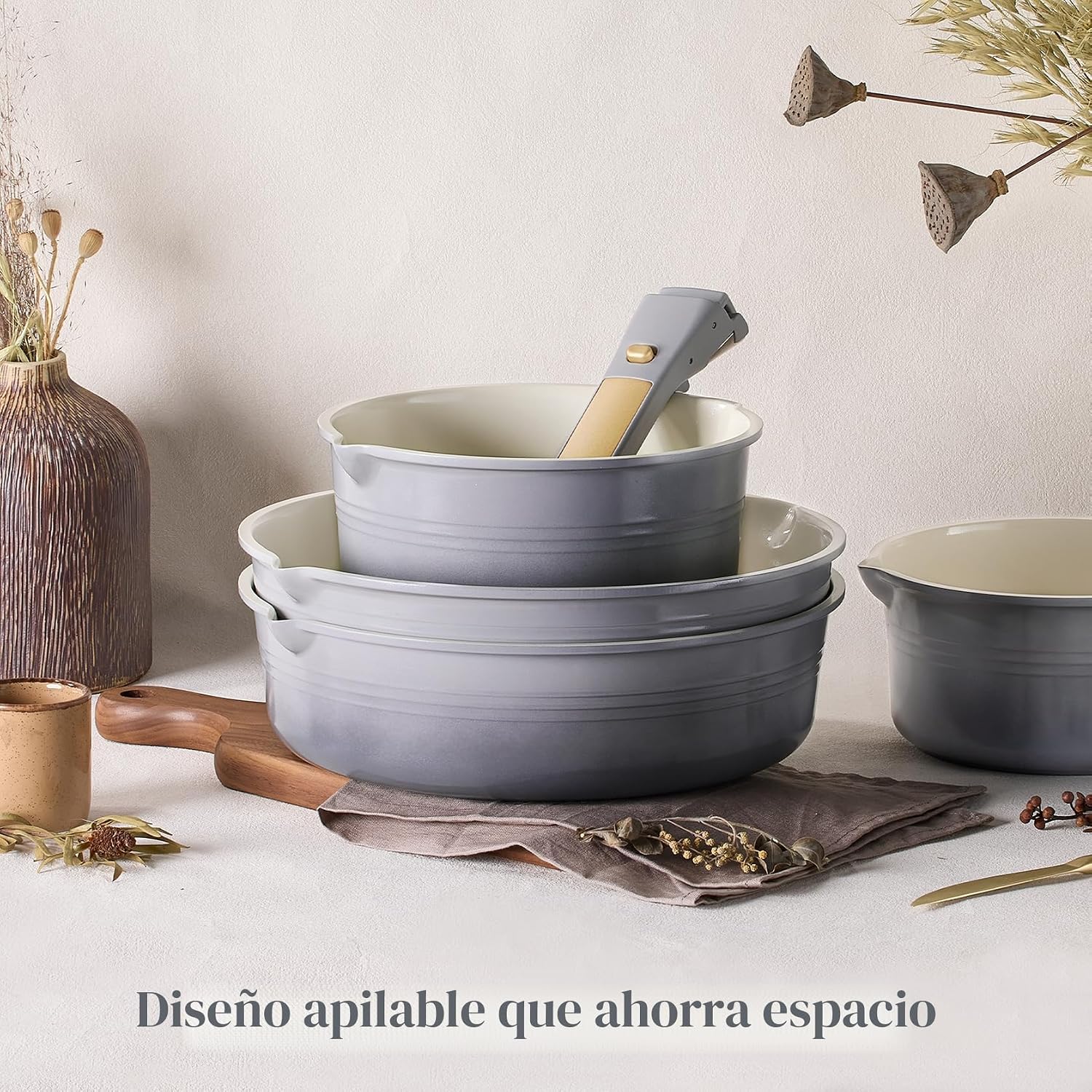 CAROTE Juego de utensilios de cocina de titanio de 17 piezas, juego...