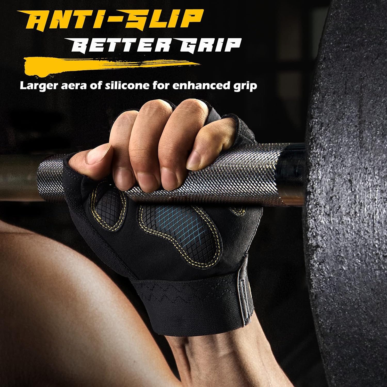FREETOO Guantes de entrenamiento sin dedos para hombres, guantes ac...