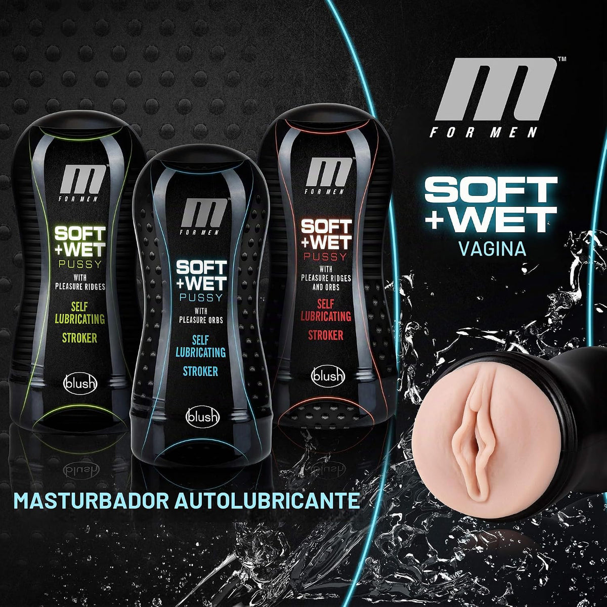Blush M - Taza masturbadora autolubricante suave y húmeda para homb...