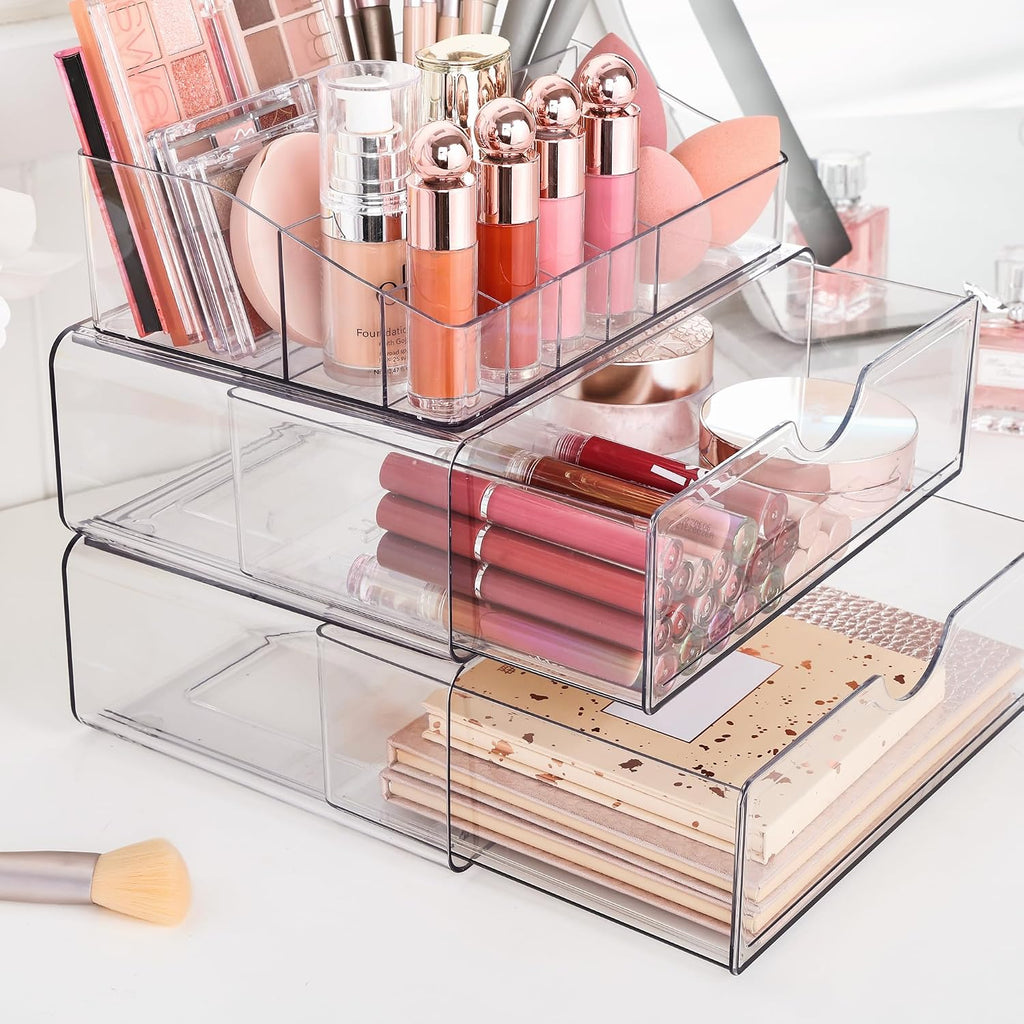 Vtopmart Organizador de maquillaje de 5 niveles transparente con ca...