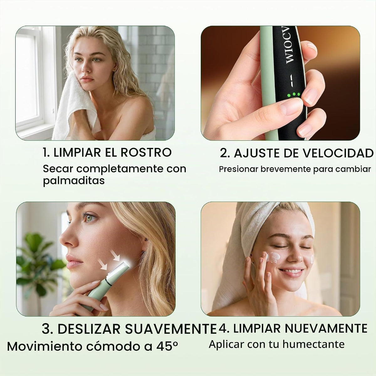 Wiocv Sonic Dermaplane Razor para mujer cara eléctrica vello facial...