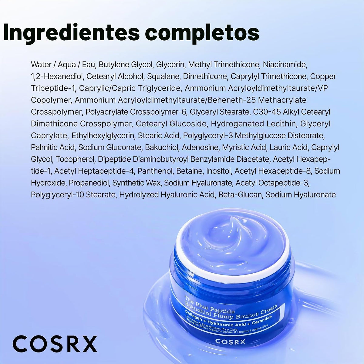 COSRX The Blue Copper Peptide Bakuchiol Cream, antienvejecimiento c...