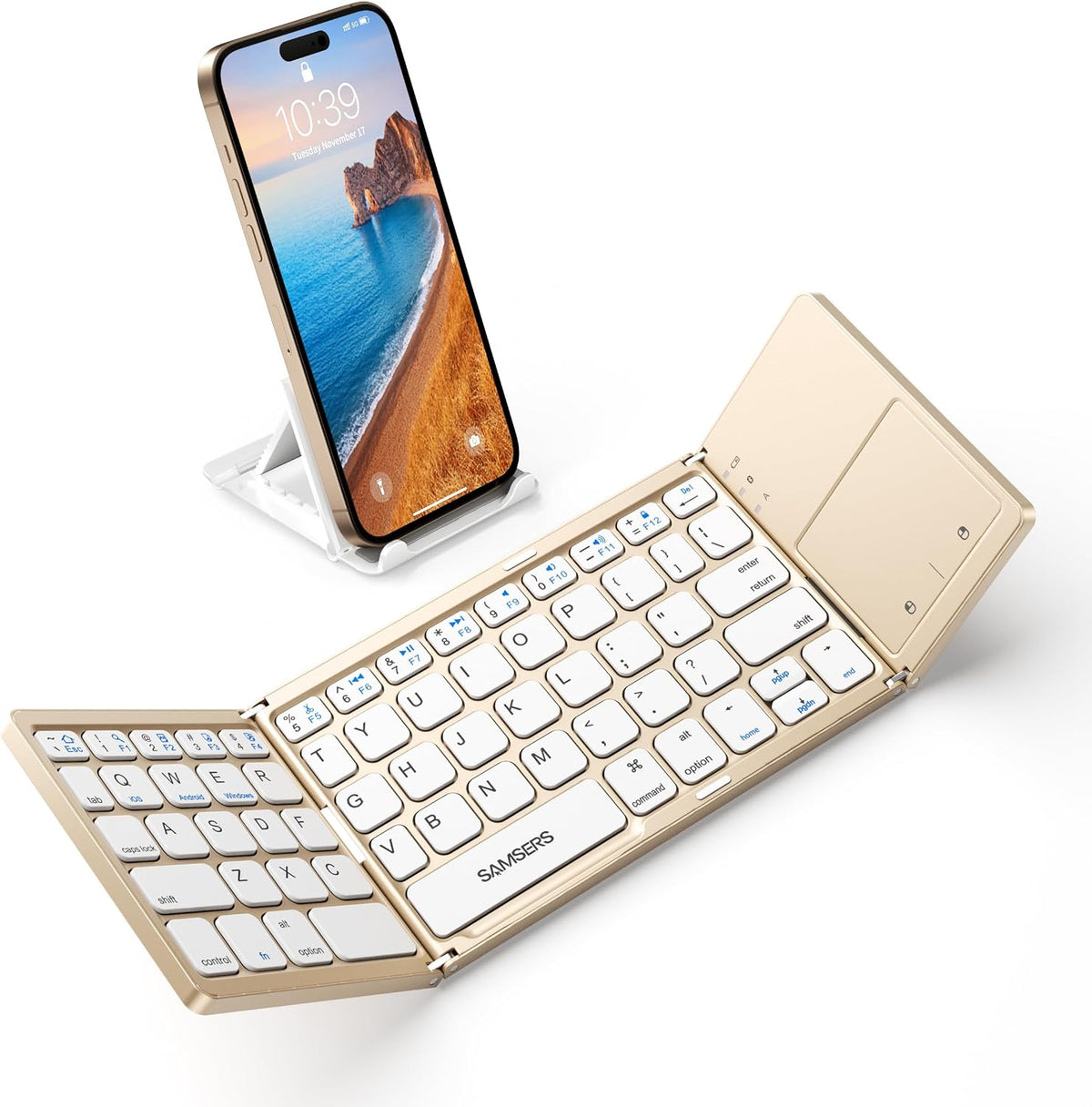 Samsers - Teclado plegable Bluetooth con panel táctil - Teclado ina...