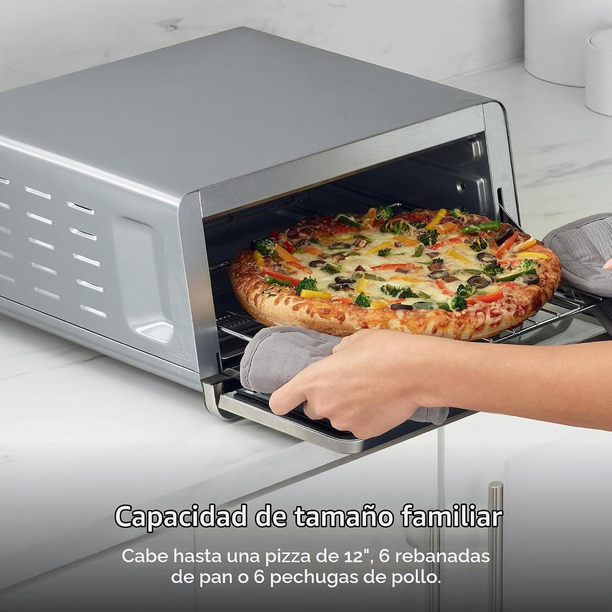Ninja Horno tostador abatible y freidora de aire, 8 en 1, acero ino...