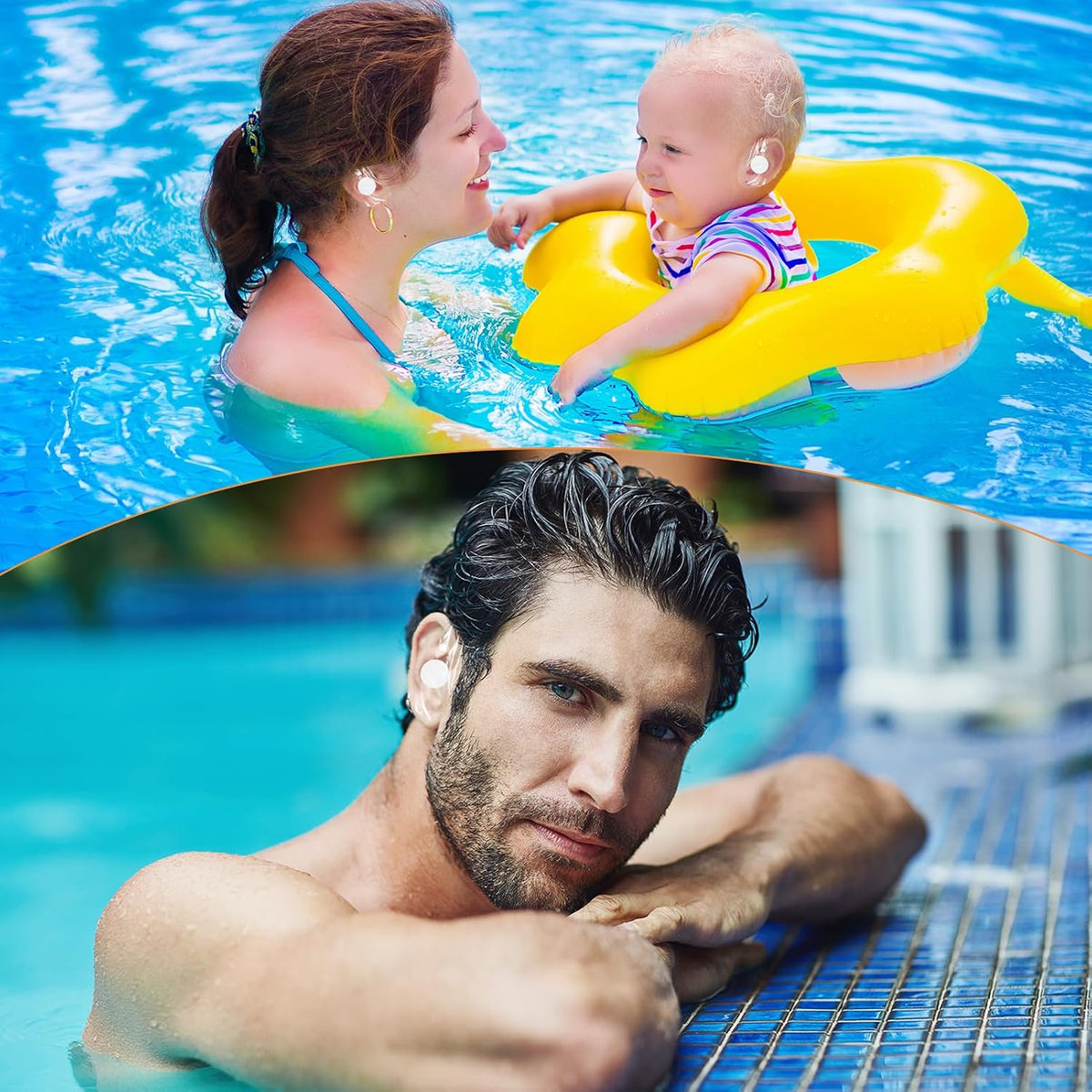 Cubiertas para los oídos para la ducha impermeables (200 L+100 pequ...