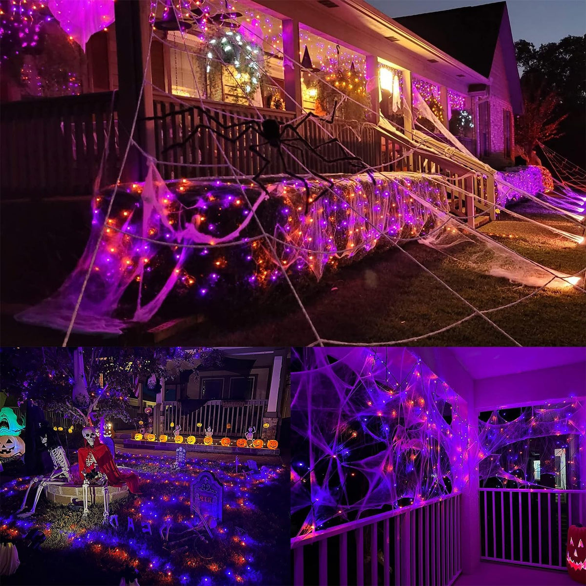 HOME LIGHTING - Luces de Halloween, 66 pies, 200 luces LED, cadena...