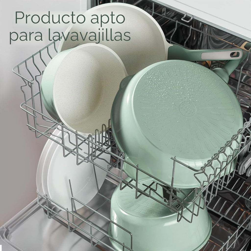 SENSARTE Juego de utensilios de cocina de cerámica antiadherente gr...