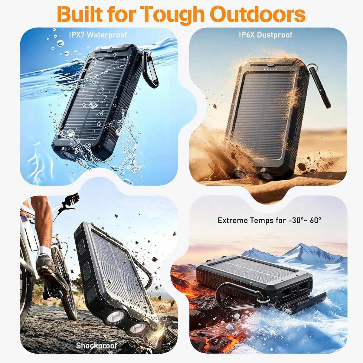 Banco de energía solar 38800mAh cargador portátil para teléfono con...