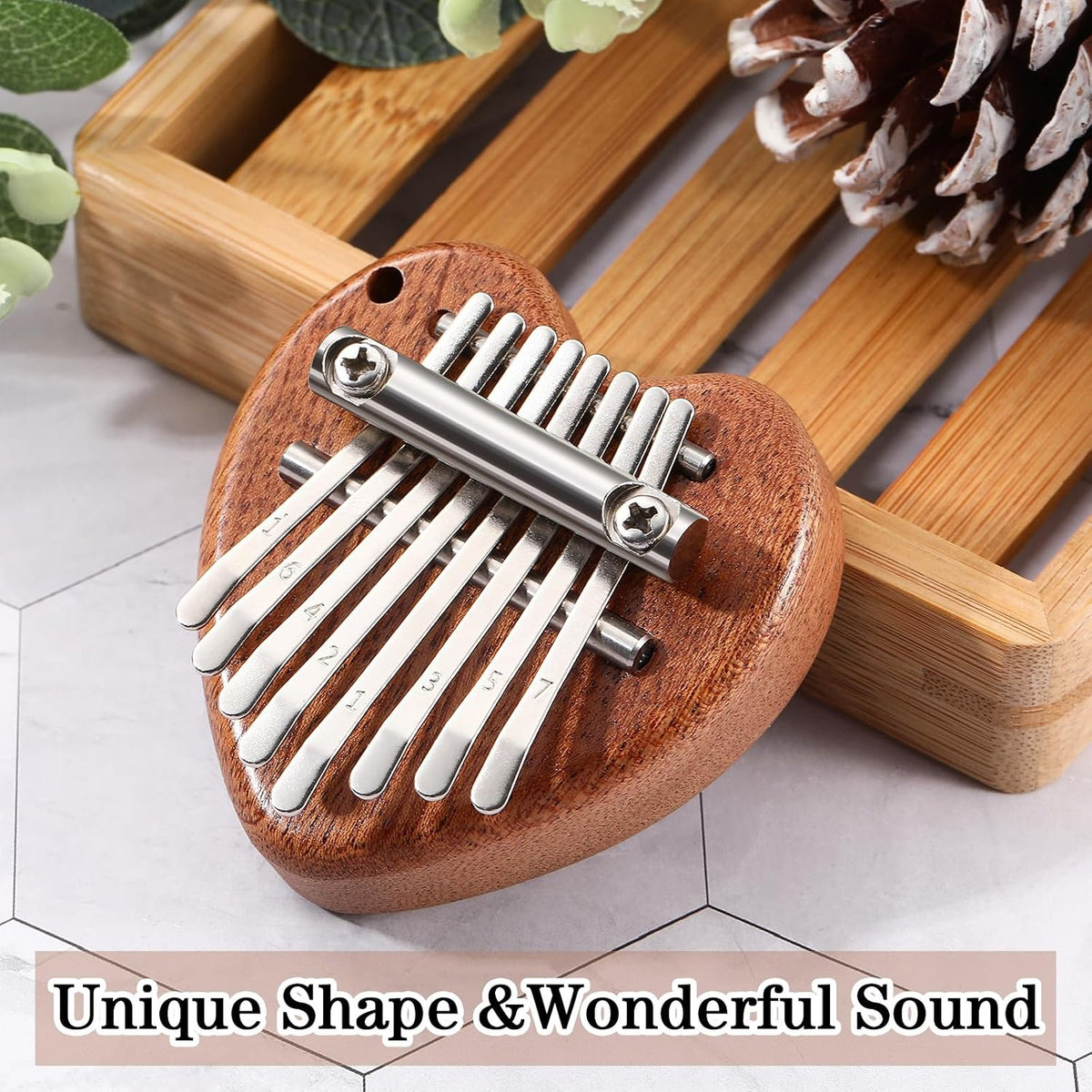 Kathfly Paquete de 15 mini Kalimba de 8 teclas, corazón de piano de...