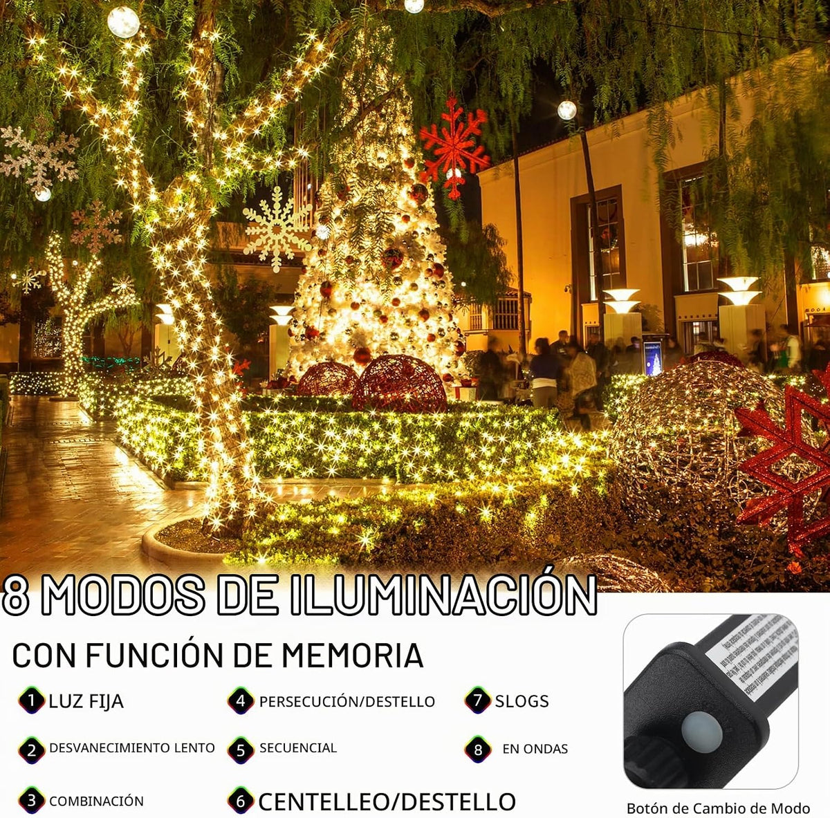 MZD8391 Luces de Navidad LED de 170 pies, 500 luces LED para interi...