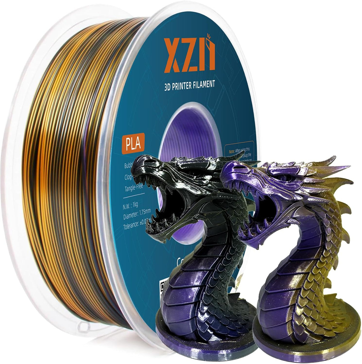 XZN Filamento PLA 1.75mm Púrpura, filamento para impresora 3D de 1k...