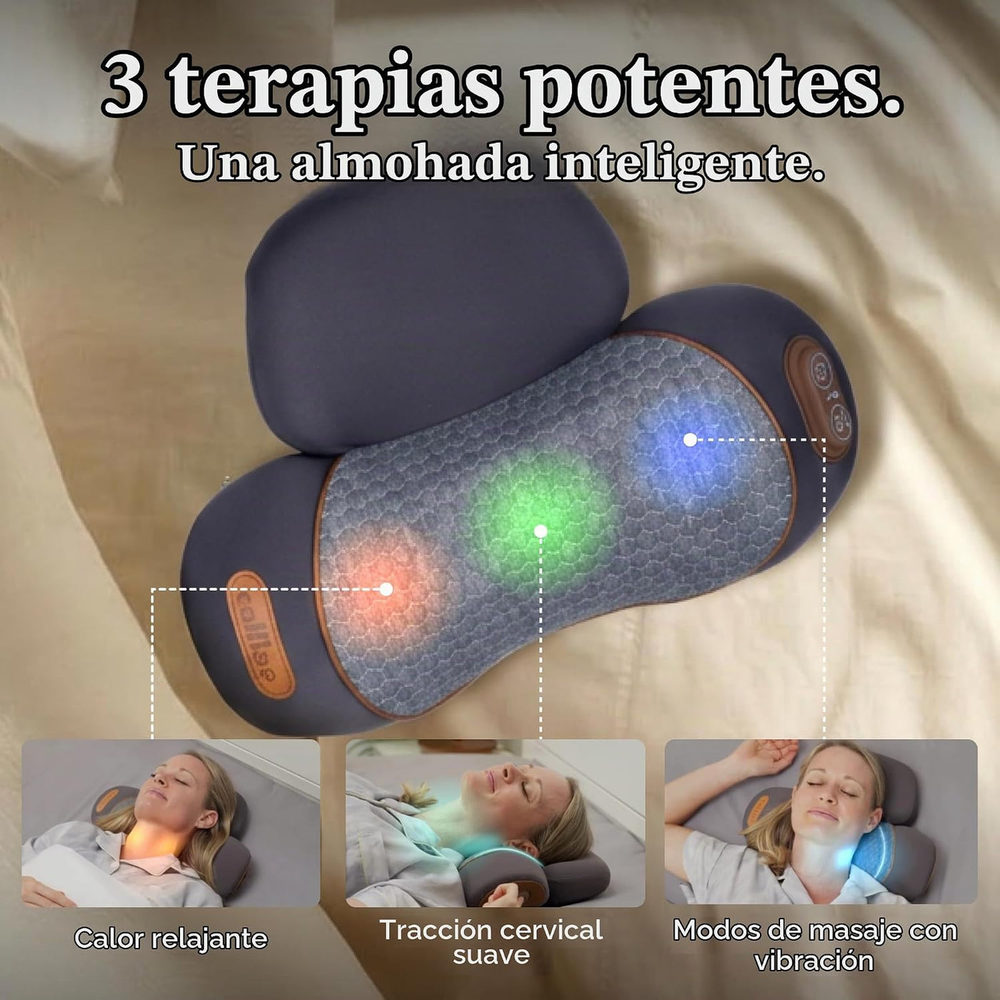 CALLIXE Original TheraPillow \u2013 Almohada masajeadora de cuello...