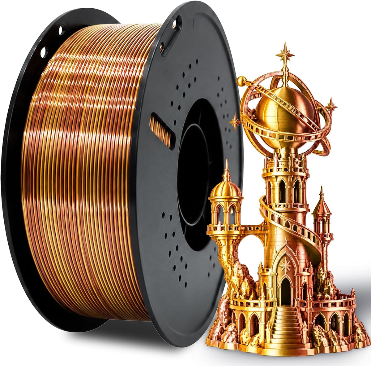 Colourbing Filamento de impresora 3D PLA+ de seda presecada de dobl...