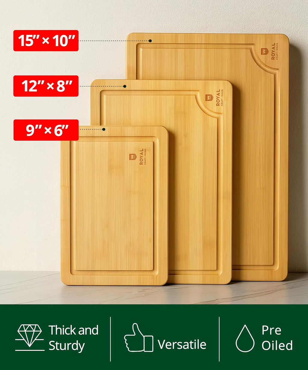 ROYAL CRAFT WOOD Tablas de Cortar Premium para Preparación de Comid...