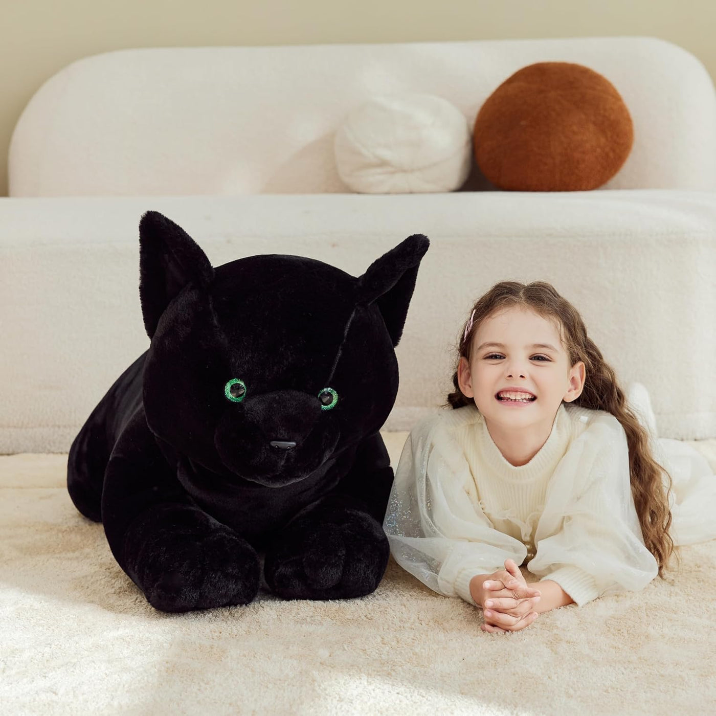 IKASA - Animales de peluche de gato negro, juguetes de peluche giga...