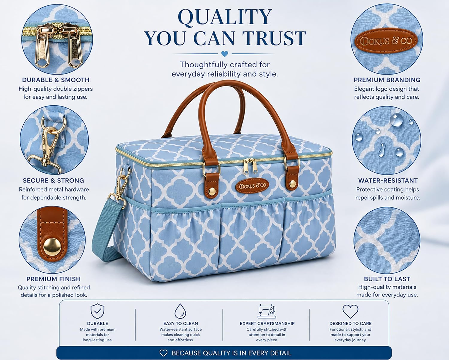 DOKUS &amp; CO Luxe - Bolso para pañales extragrande plegable para...