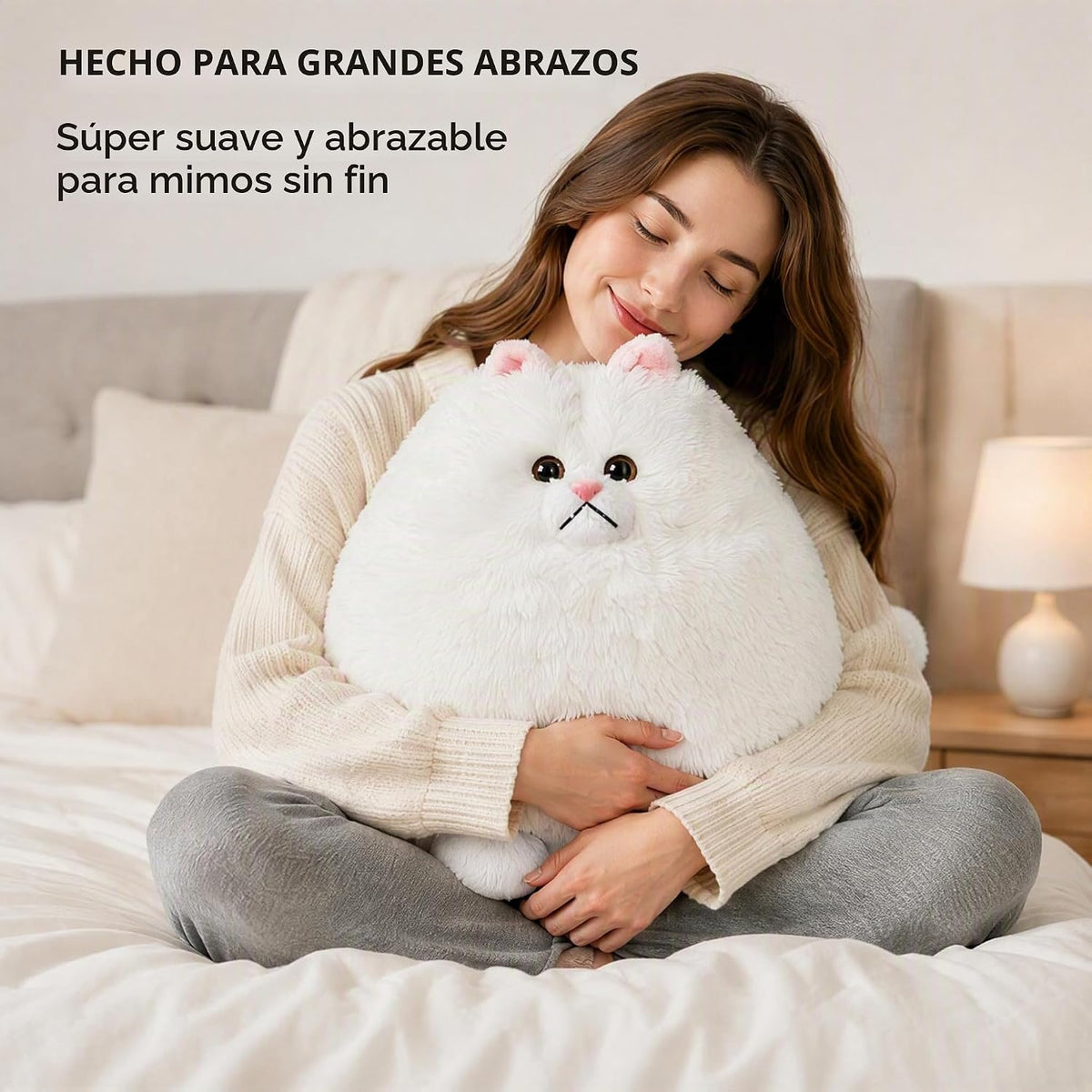 Winsterch - Gato blanco gigante de peluche, 20 pulgadas | Lindo jug...