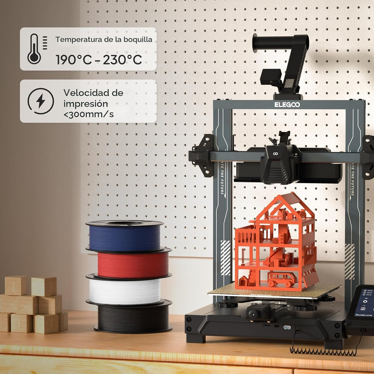 ELEGOO Paquete de filamento de impresora 3D PLA mate de 0.07 in, 8...
