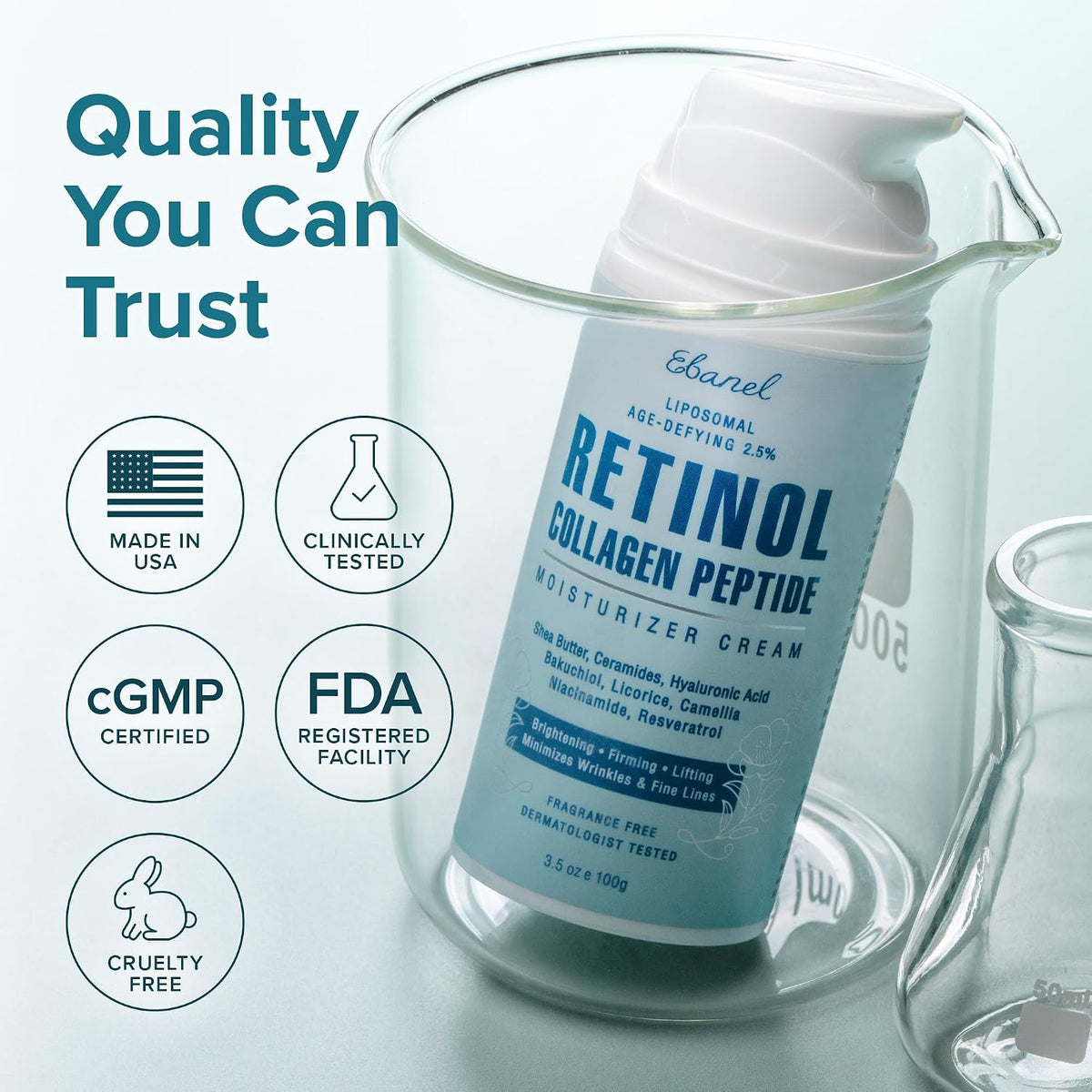 Ebanel Crema hidratante facial con 2.5% de retinol con péptidos, vi...