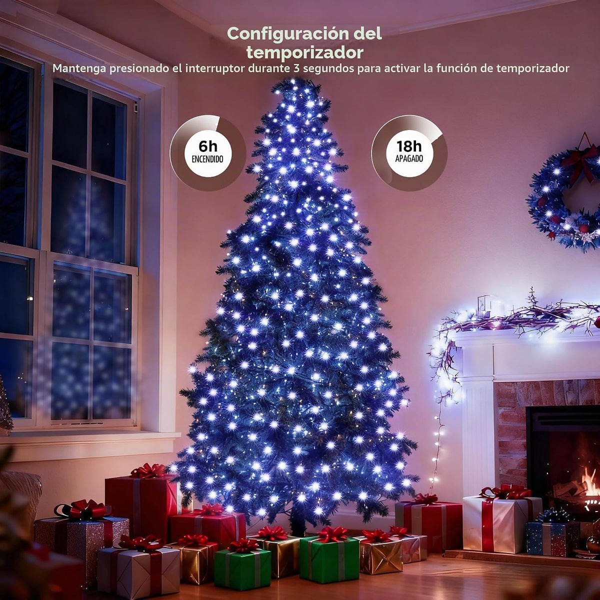BlcTec Tira de luces de Navidad para interiores y exteriores, 300 l...