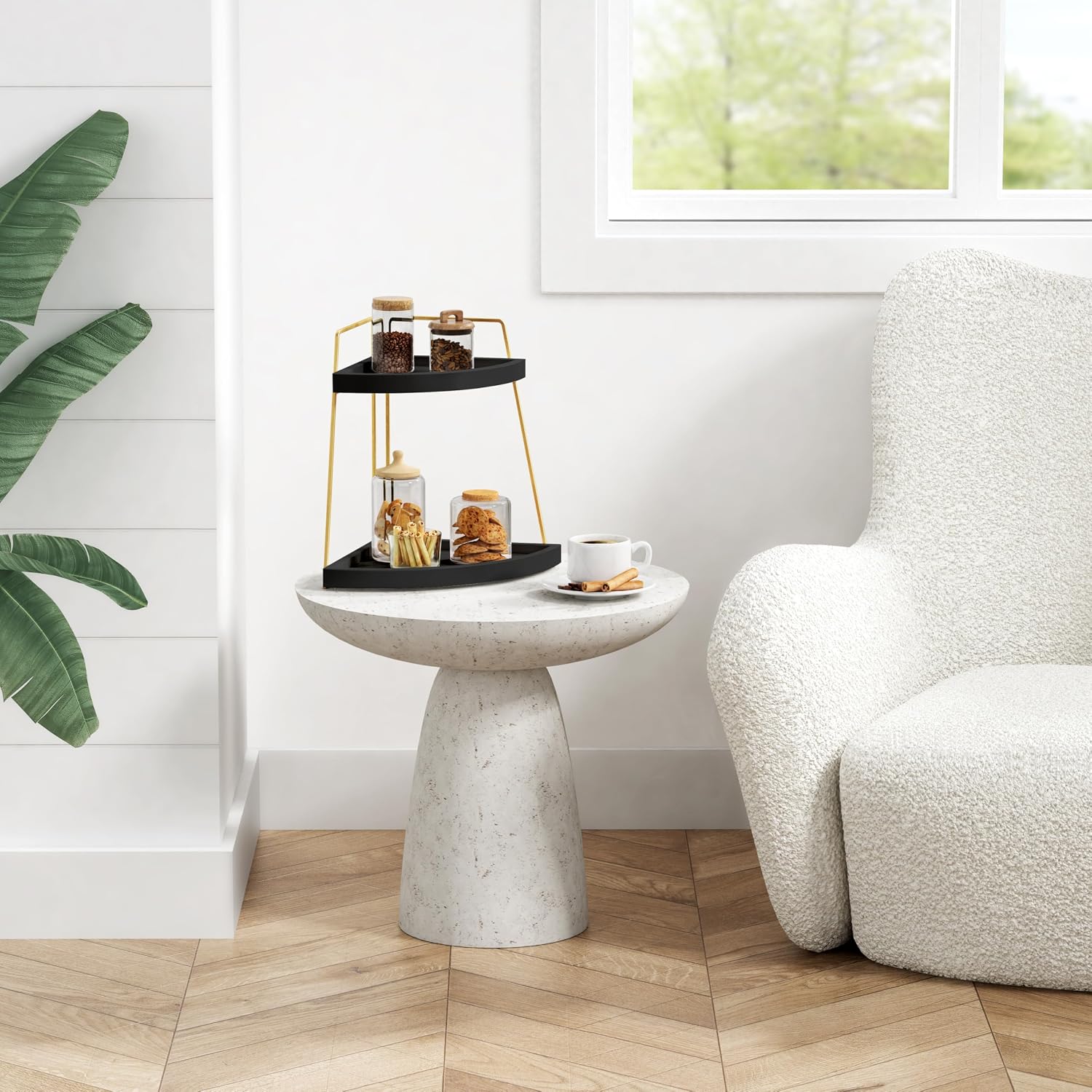 Forbena Organizador de Rincón para Encimera de Baño en Negro y Oro,...