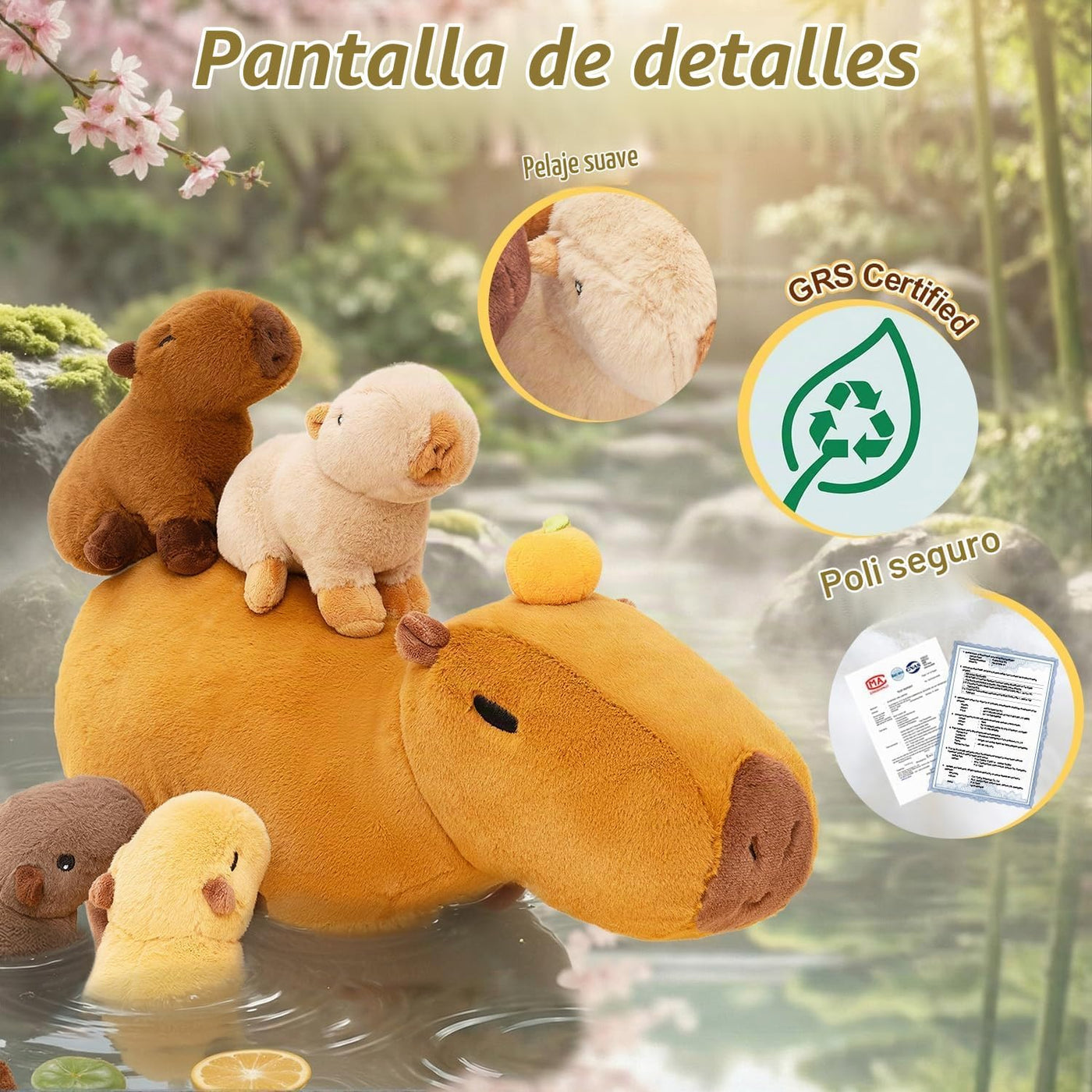 OUOZZZ - Juguete de peluche Capybara, 5 en 1, animal de peluche gra...
