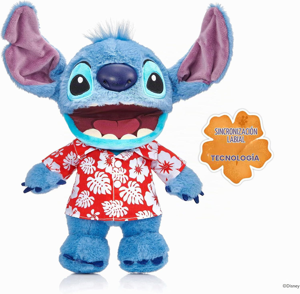 Disney ¡Guau! Stuff Hawaiian Chatty Stitch Deluxe Puppetronic | Pun...