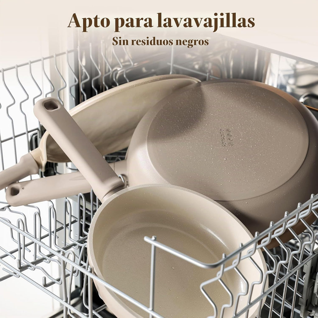 SENSARTE Juego de ollas y sartenes de cerámica antiadherentes, jueg...