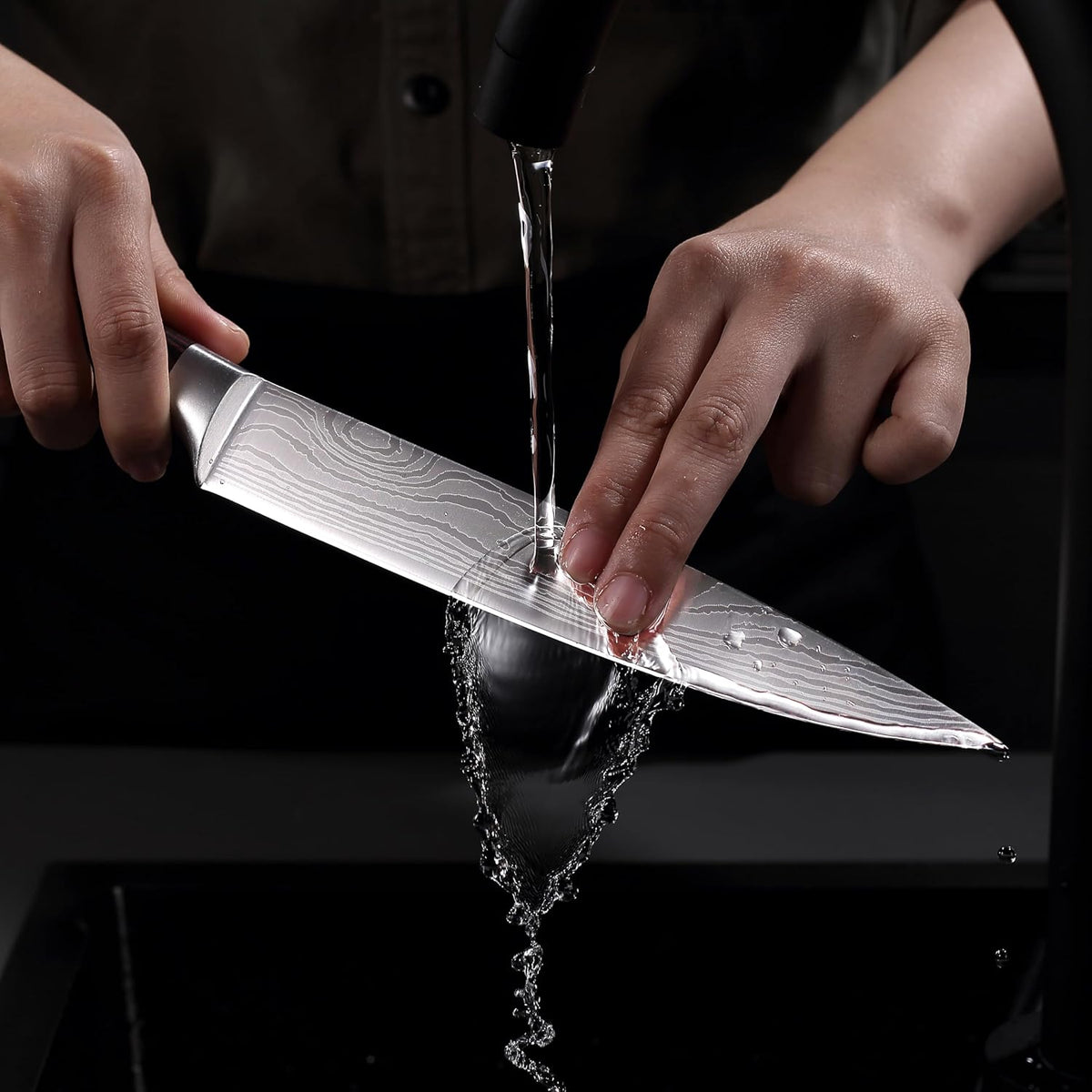 PAUDIN Cuchillo de chef, cuchillo de cocina afilado de acero inoxid...