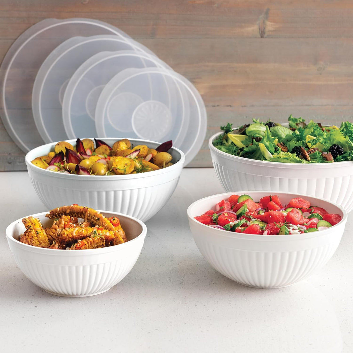 Nordic Ware - Juego de tazones para preparar, servir y mezclar, 8 p...