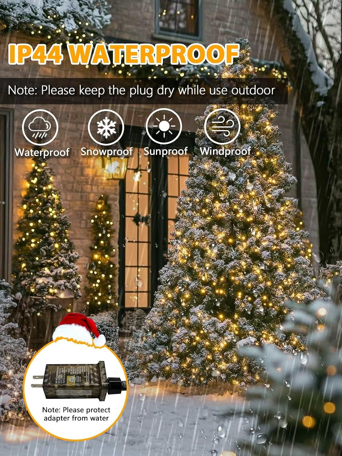 Guirnalda de luces navideñas de 800 LED, 264 pies, controladas por...