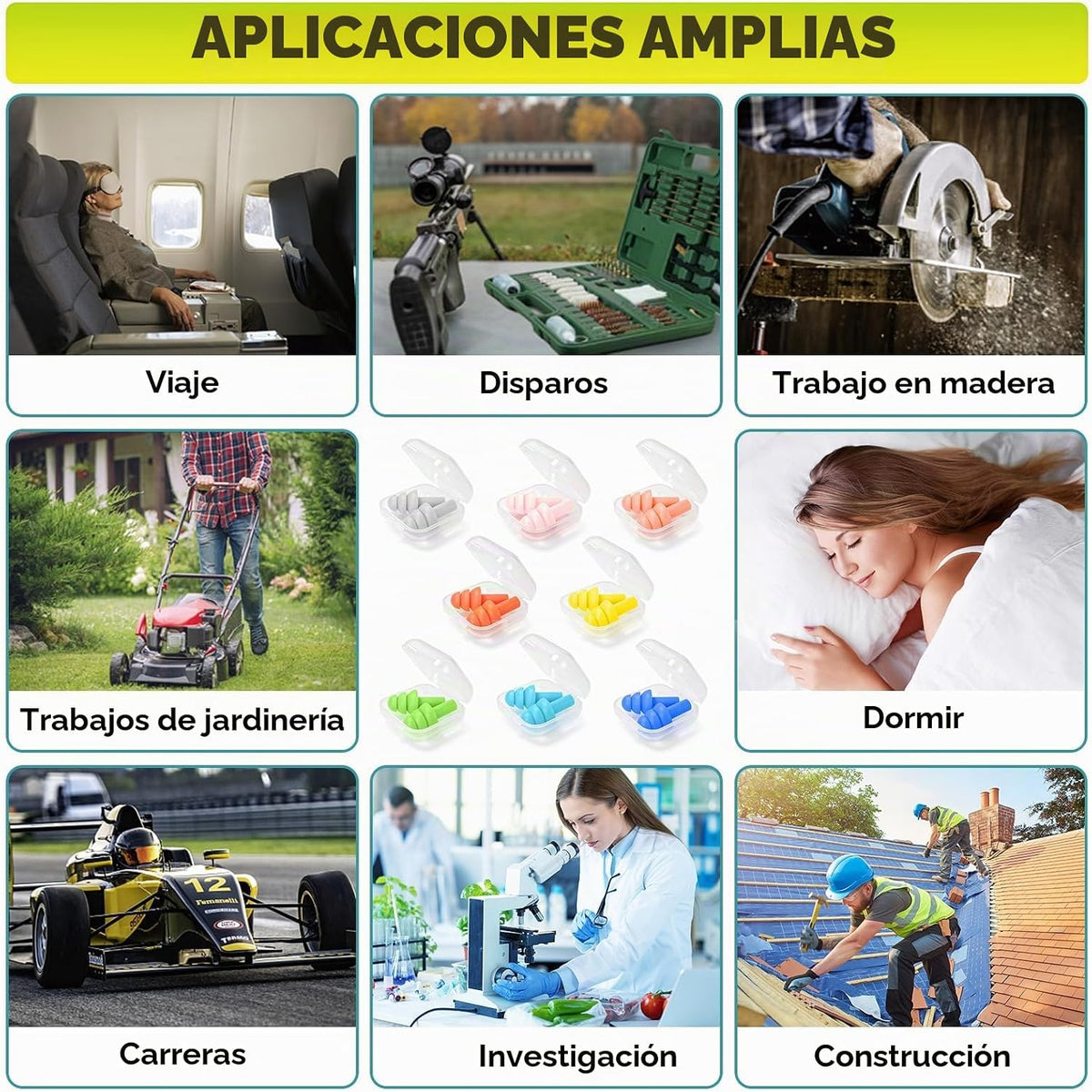 TICONN 8 pares de tapones de silicona inalámbricos para reducción d...