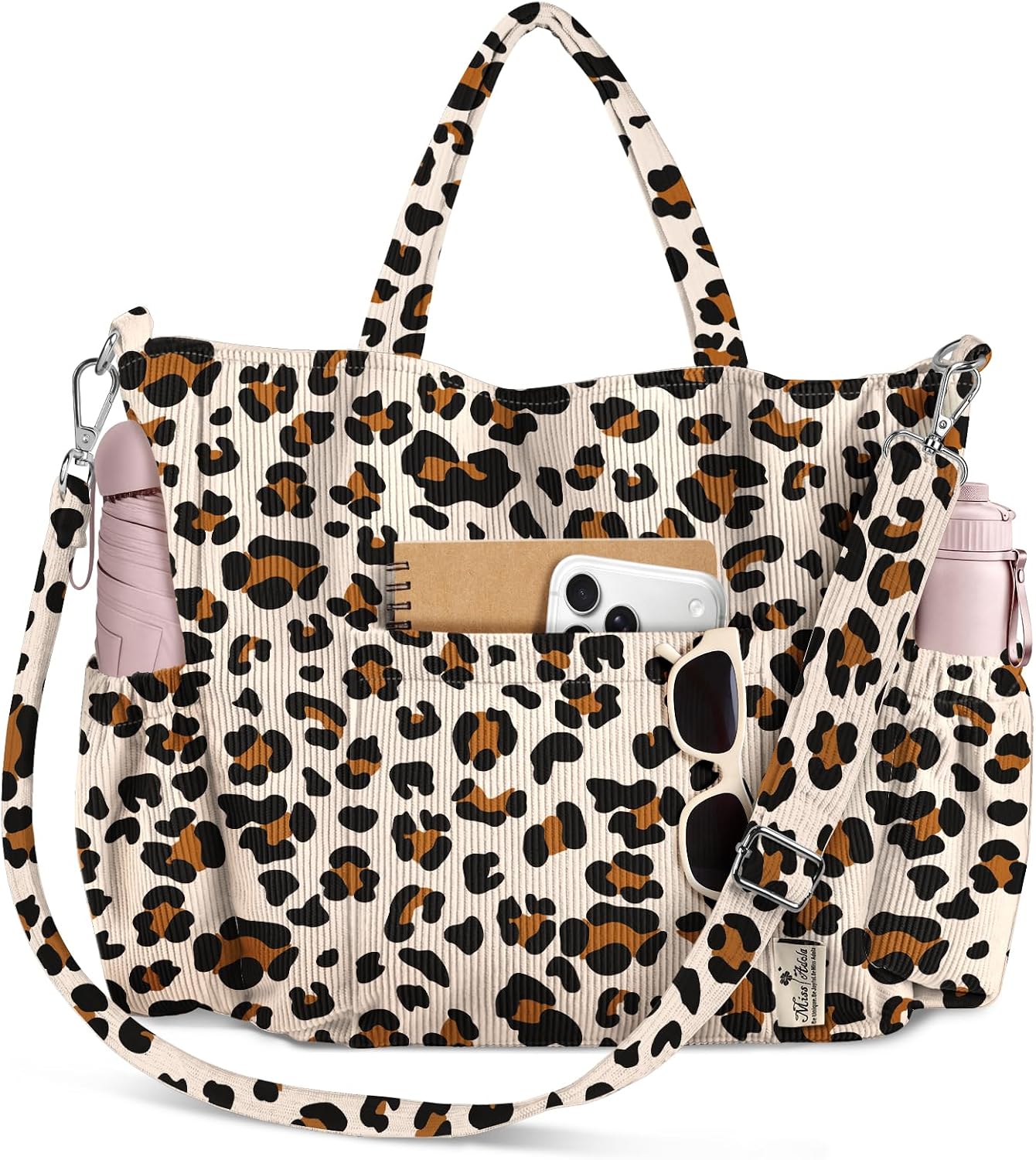 Miss Adola Bolso cruzado de pana para mujer, bolsa grande con múlti...