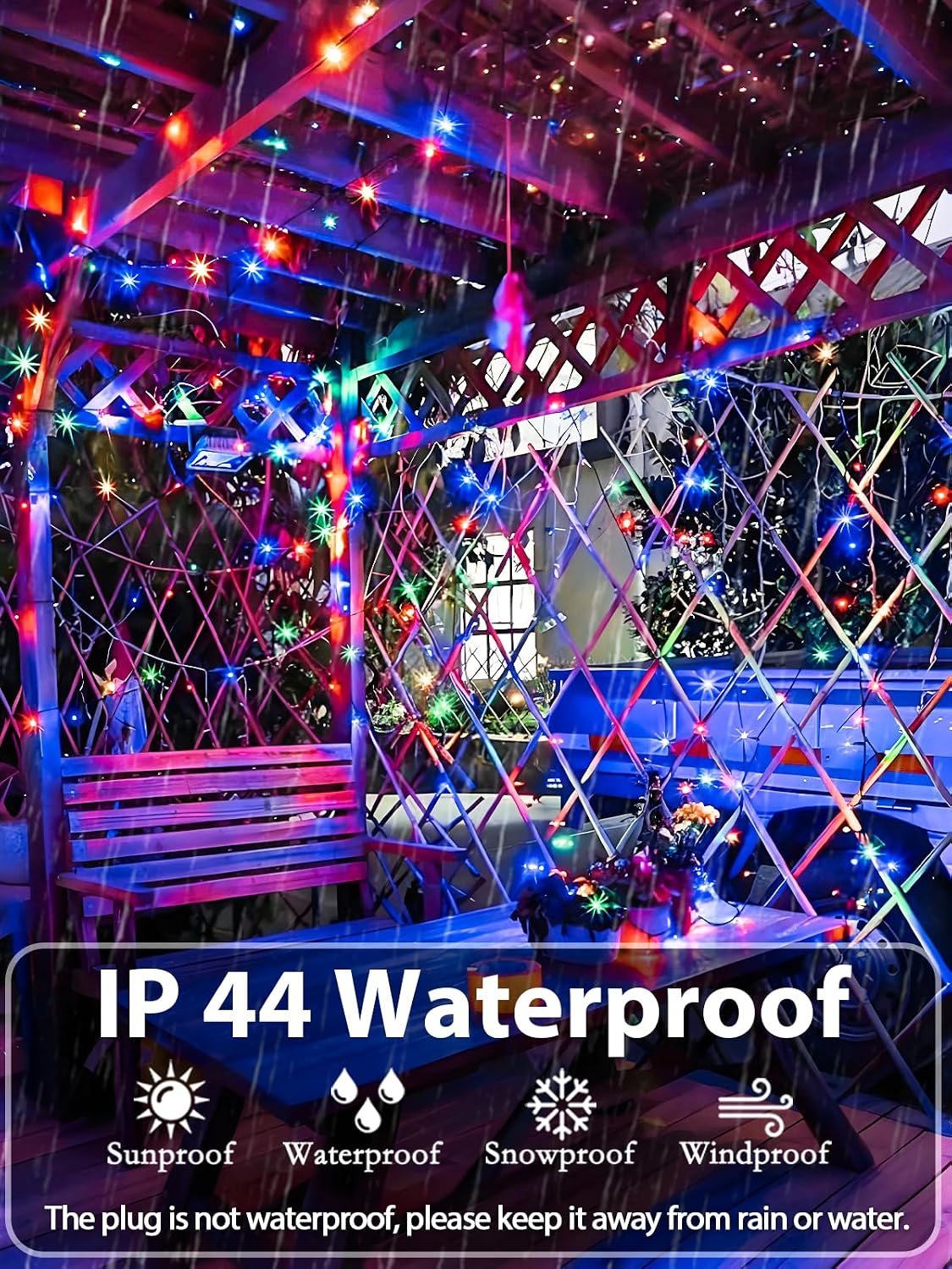 165 pies 500 luces LED de Navidad cadena interior exterior impermea...