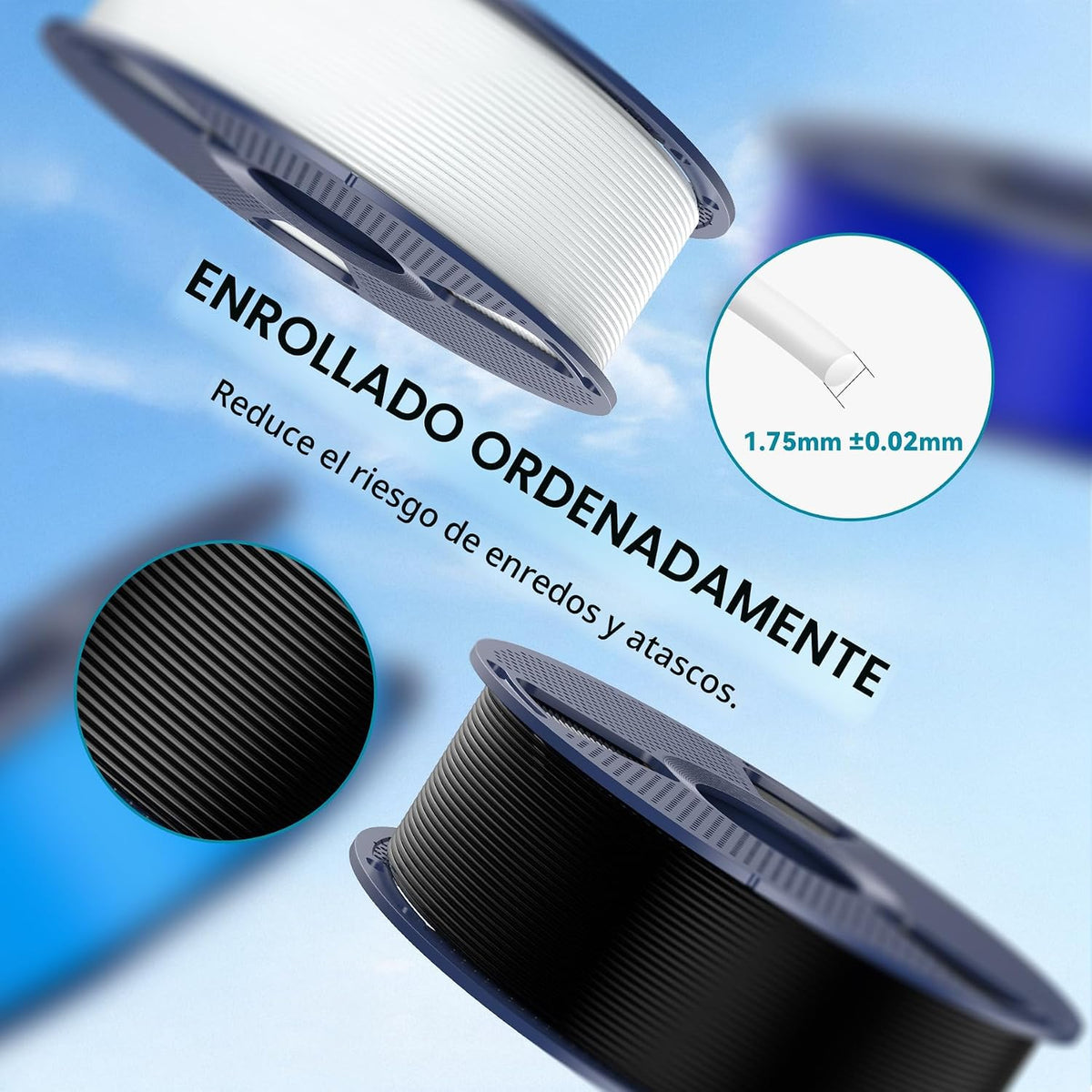 SUNLU Filamento PLA para impresora 3D, amarillo limón, 2.2 lbs | Fi...