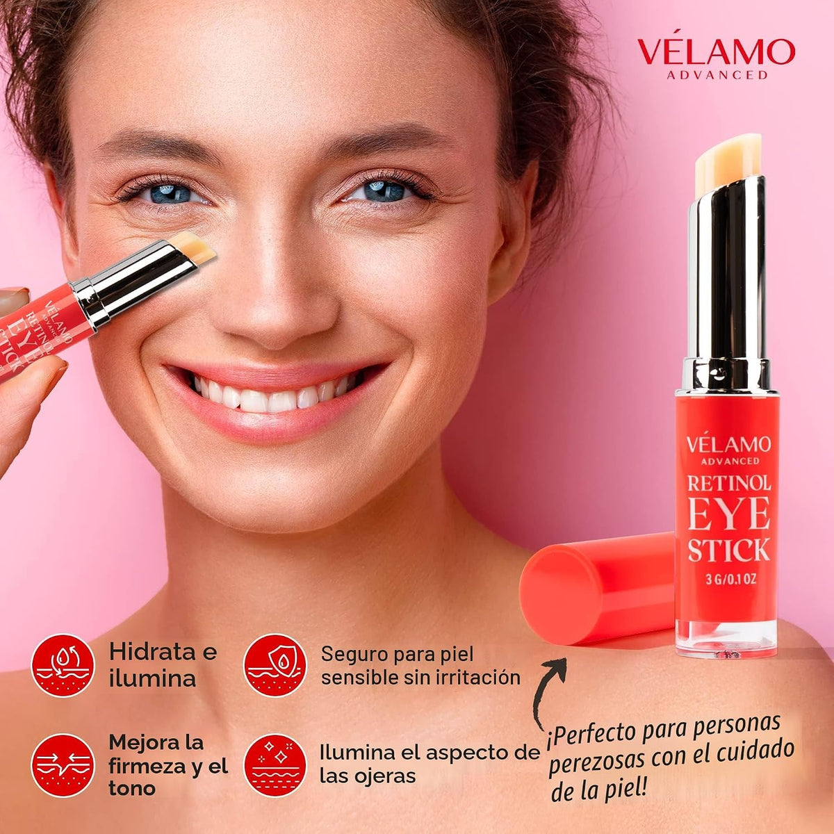 VELAMO ADVANCED Retinol Eye Stick Duo: Bálsamos energizantes y reno...