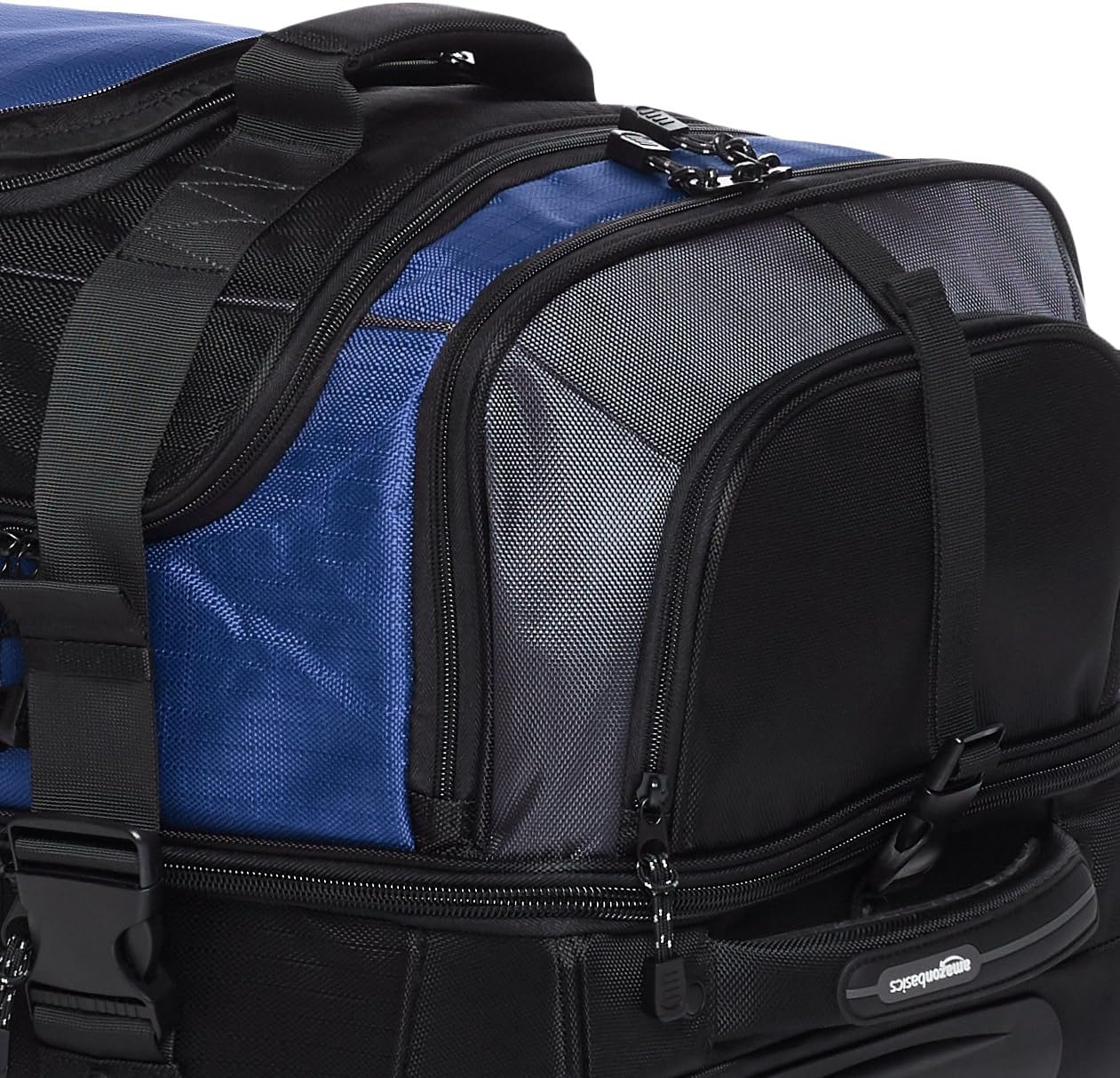 Amazon Basics - Bolsa con ruedas de Ripstop, Azul
