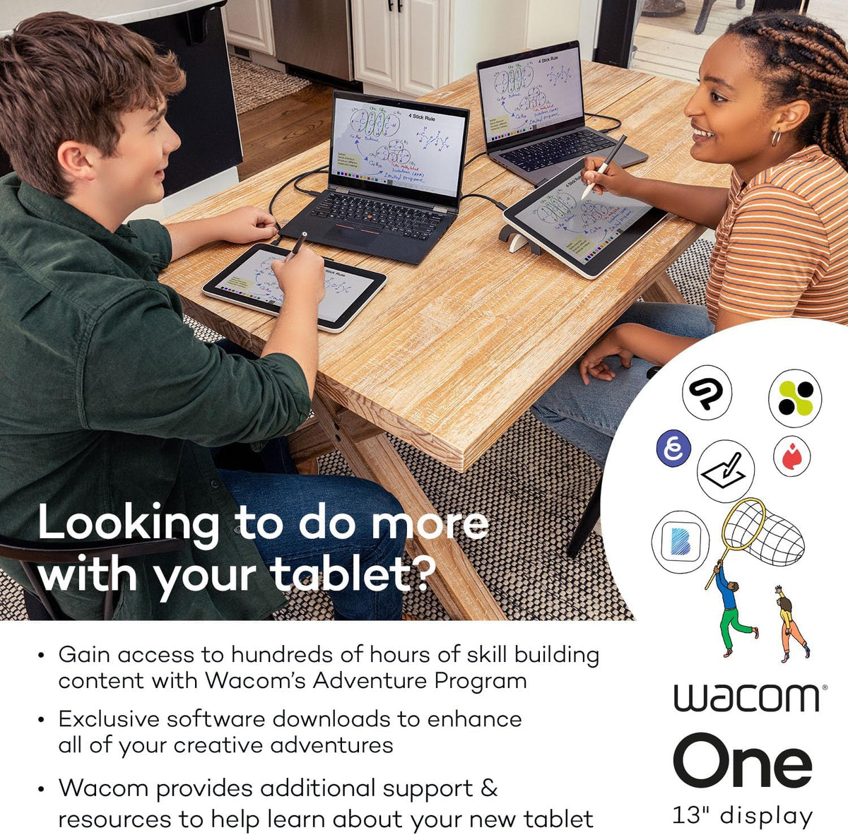 Wacom One 13 Touch, tableta de dibujo con pantalla táctil laminada...