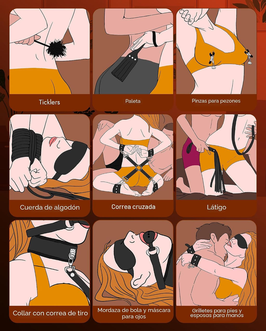 UTIMI BDSM Bondage Kit Juguetes sexuales, Restricciones sexuales de...
