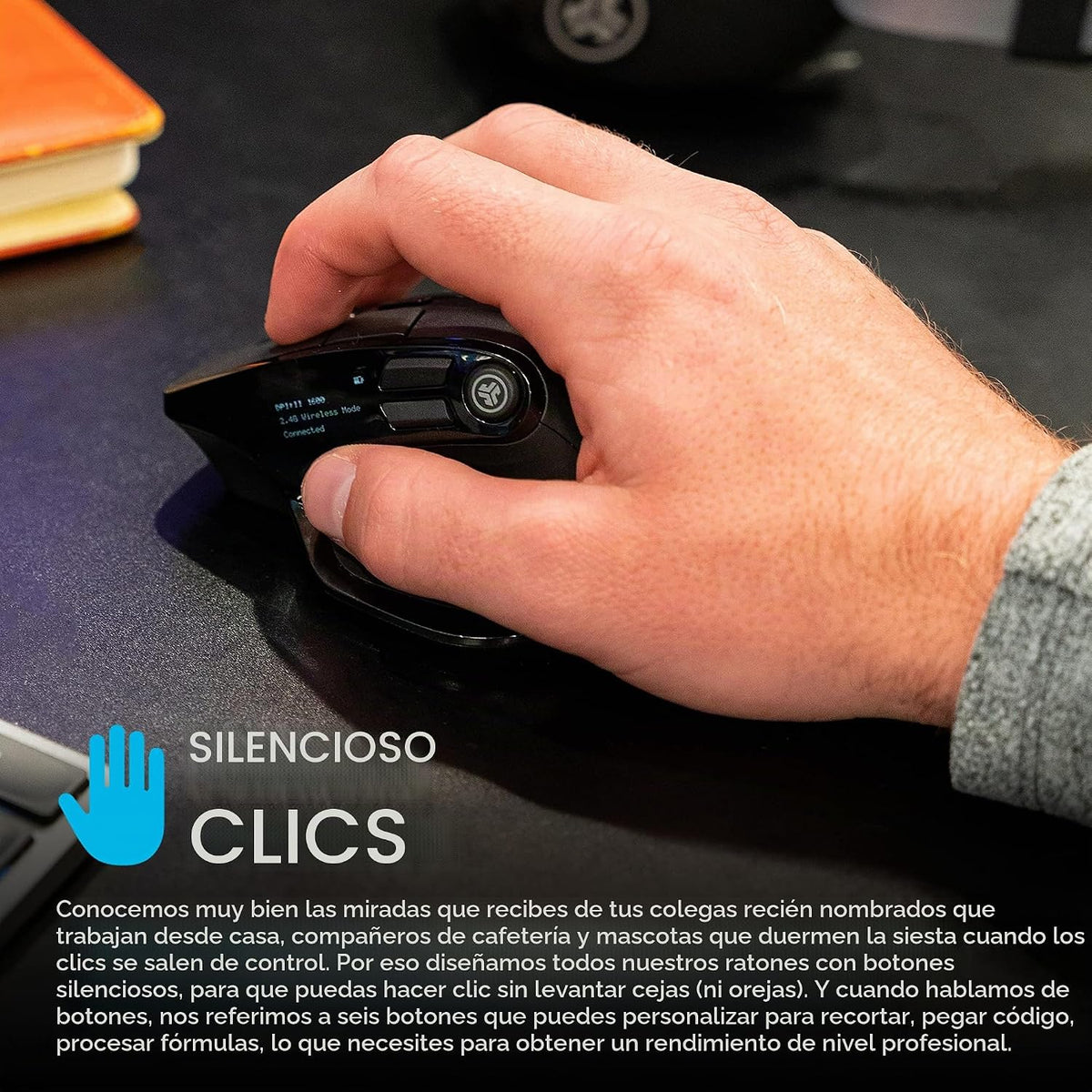 JLab, Ratón épico, inalámbrico, Bluetooth, multidispositivo, pantal...