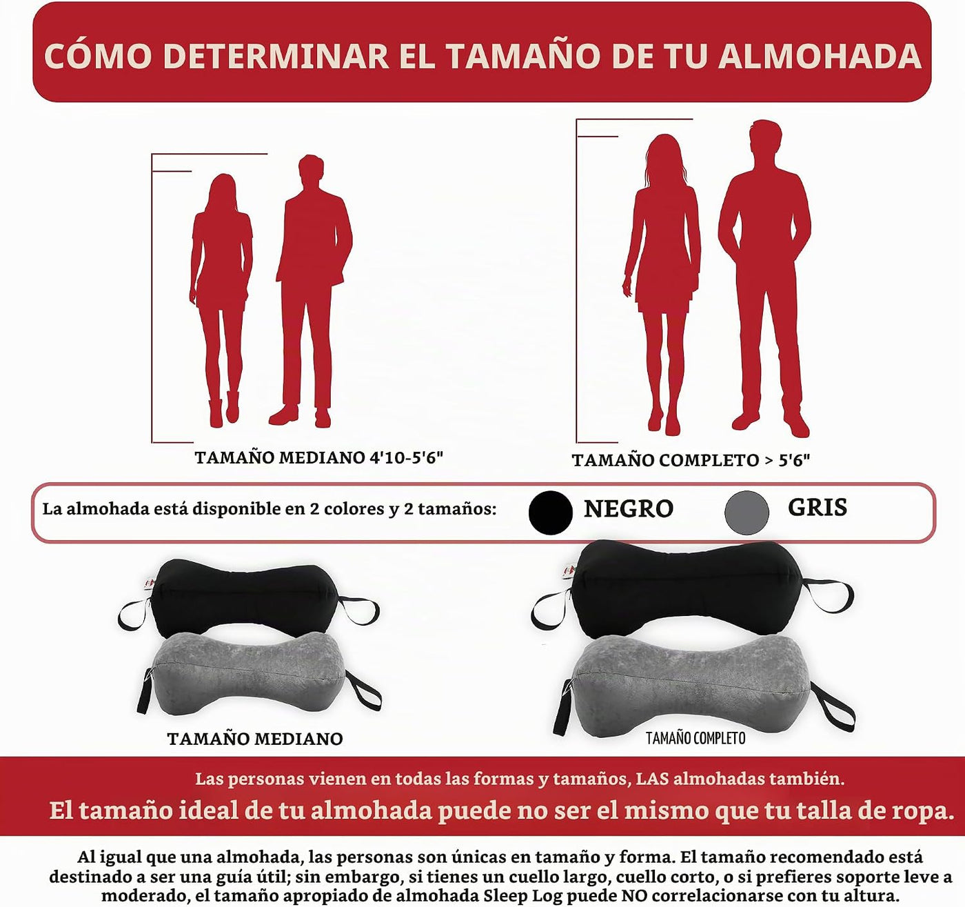 Sleep Log Almohada ergonómica para cuello y viaje para alivio del d...