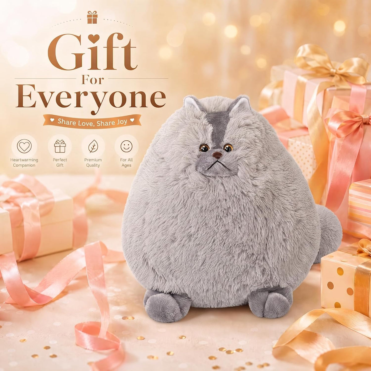Winsterch - Peluche de gato gris gigante, 20 pulgadas | Lindo jugue...