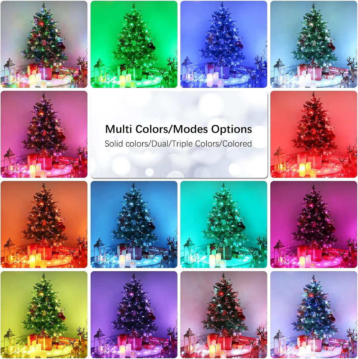 BrizLabs Luces de hadas que cambian de color, 66 pies 200 LED para...