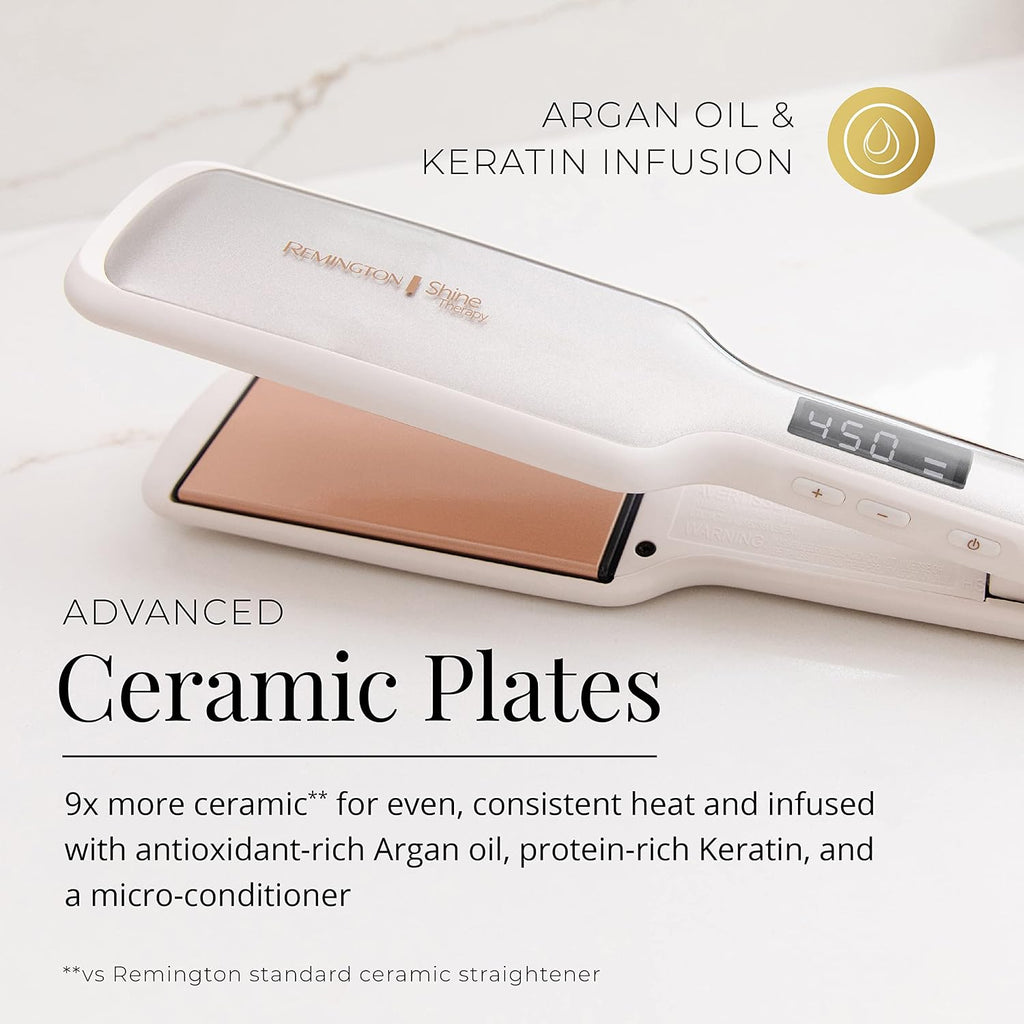 Remington Shine Therapy Plancha de cabello de 2 pulgadas, aceite de...