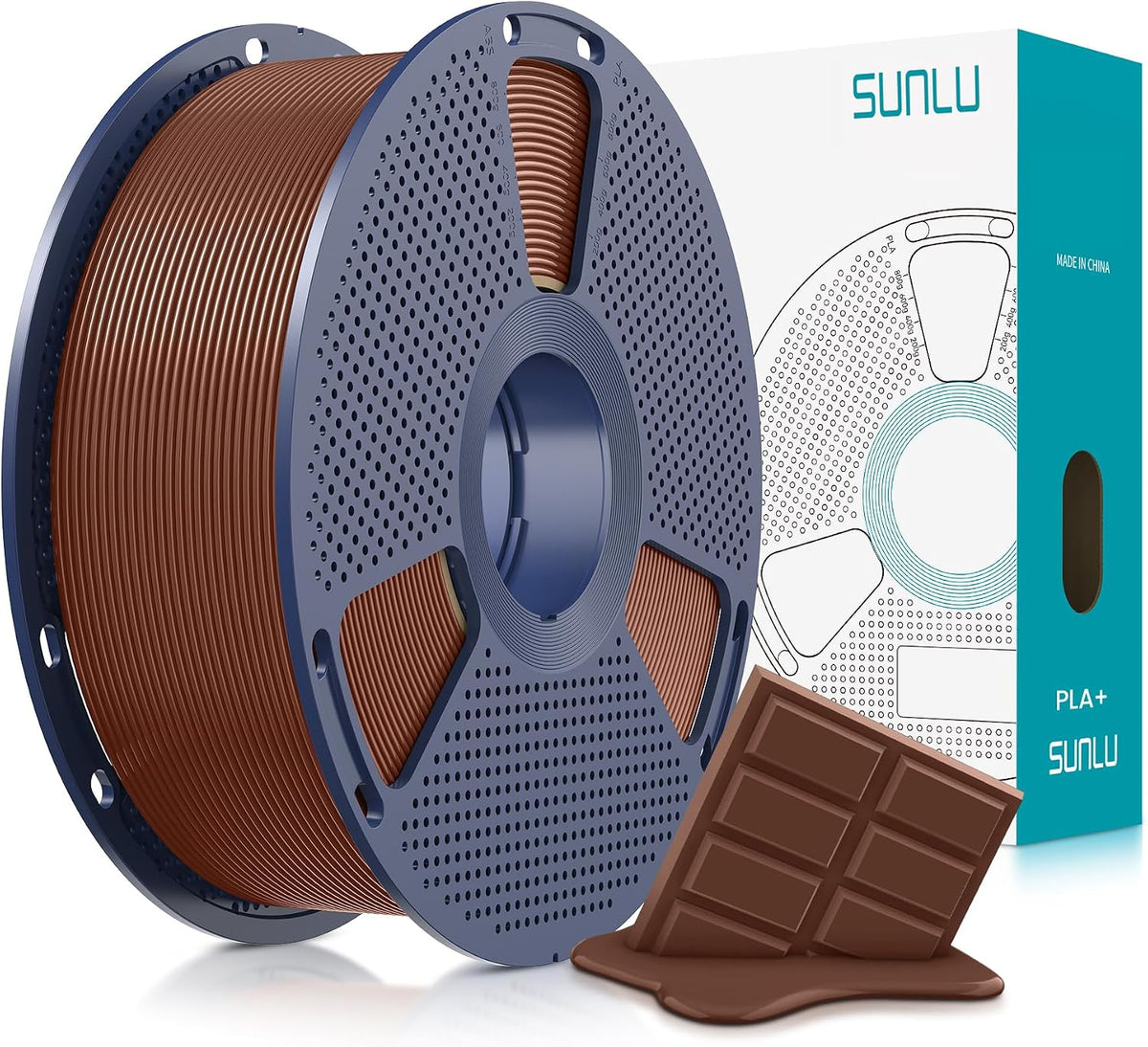 SUNLU Filamento PLA Plus de 0.07 in, chocolate, 2.2 lbs | Filamento...