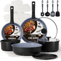 CAROTE Juego de utensilios de cocina de cerámica con mango desmonta...