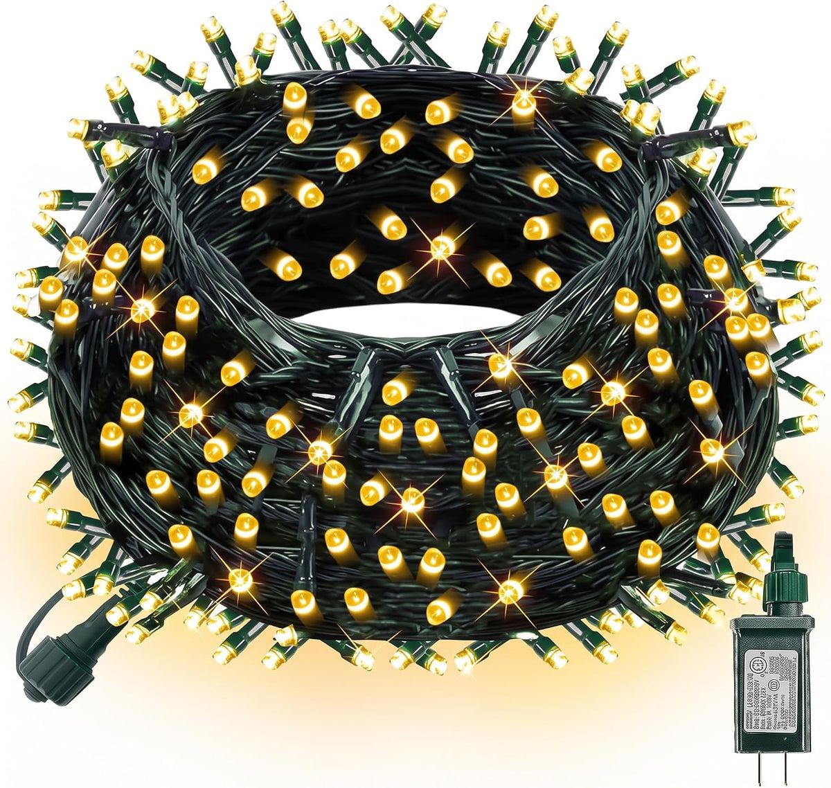 Dazzle Bright Guirnalda de 300 luces LED de Navidad, 100 pies, impe...