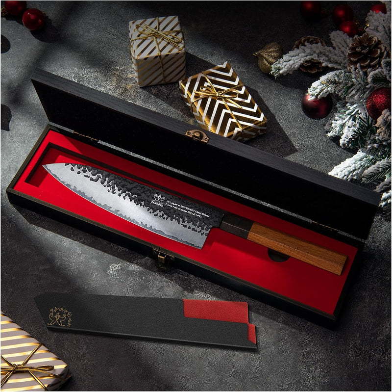 FAMCÜTE Cuchillo japonés de 8 pulgadas, cuchillo de chef profesiona...