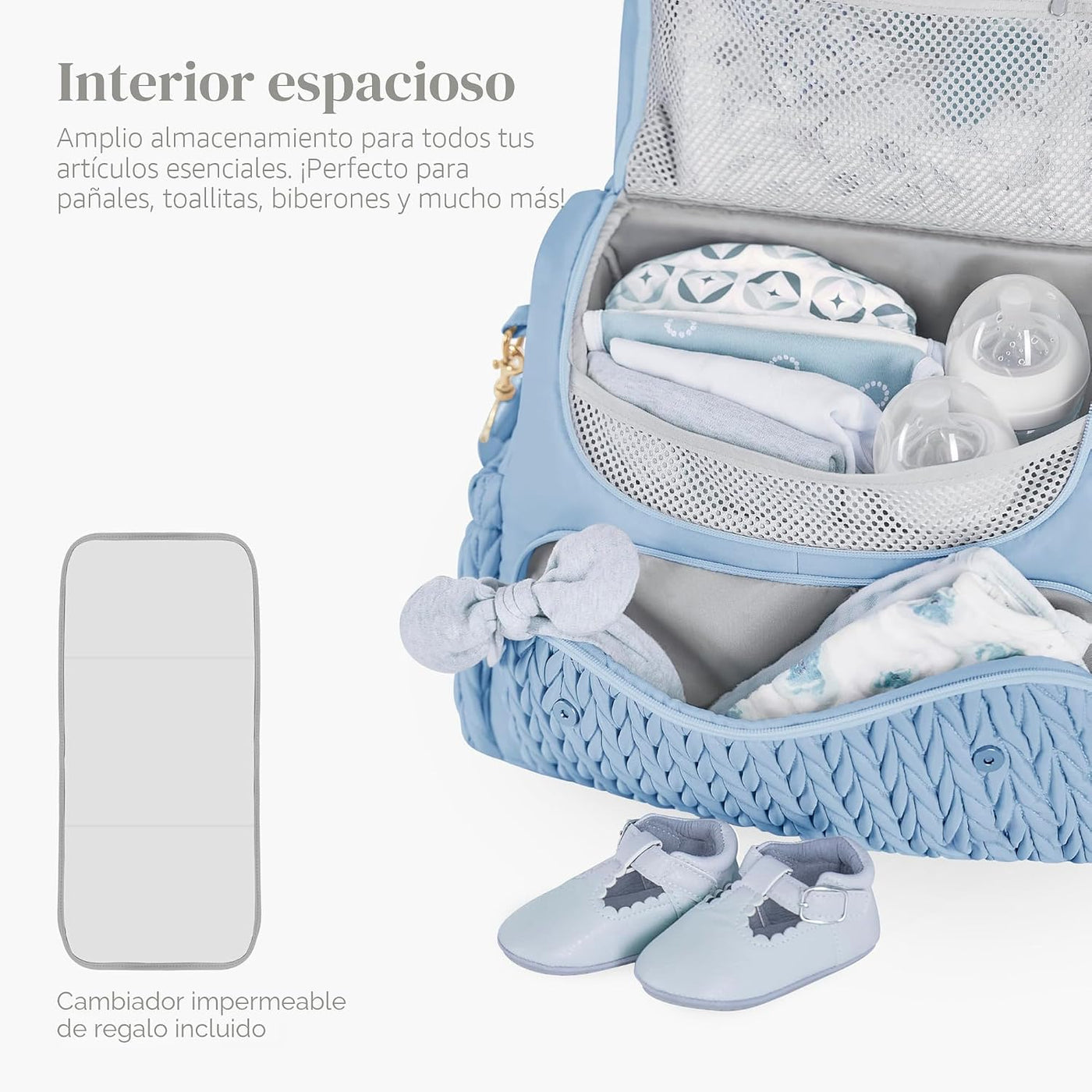 Hannah &amp; Sophia Belle - Mochila y bolsa convertible para pañale...
