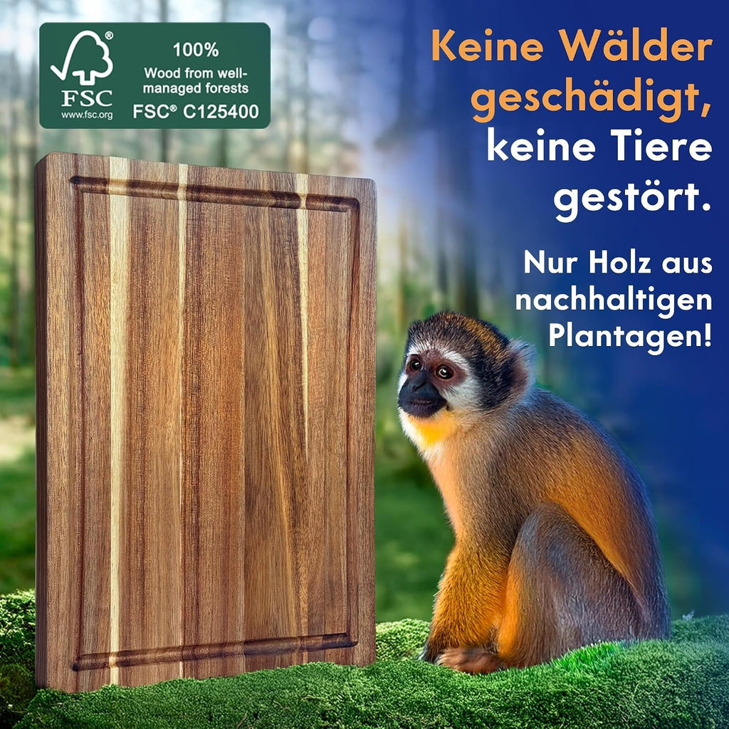 Tabla de cortar de madera de acacia no tóxica, sin aceite mineral n...